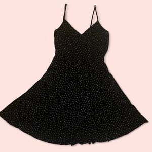 Elegant Black Polka Dot Dress